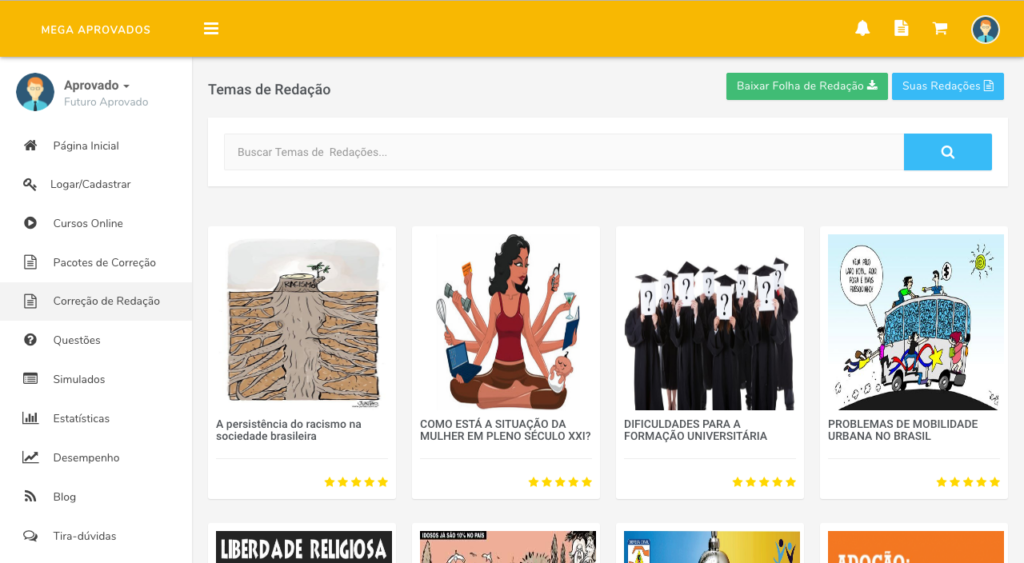 Temas de Redação